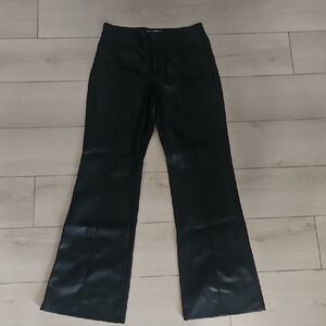 We The Free Black Flare Jeans Faux  Leather Pants Size 6